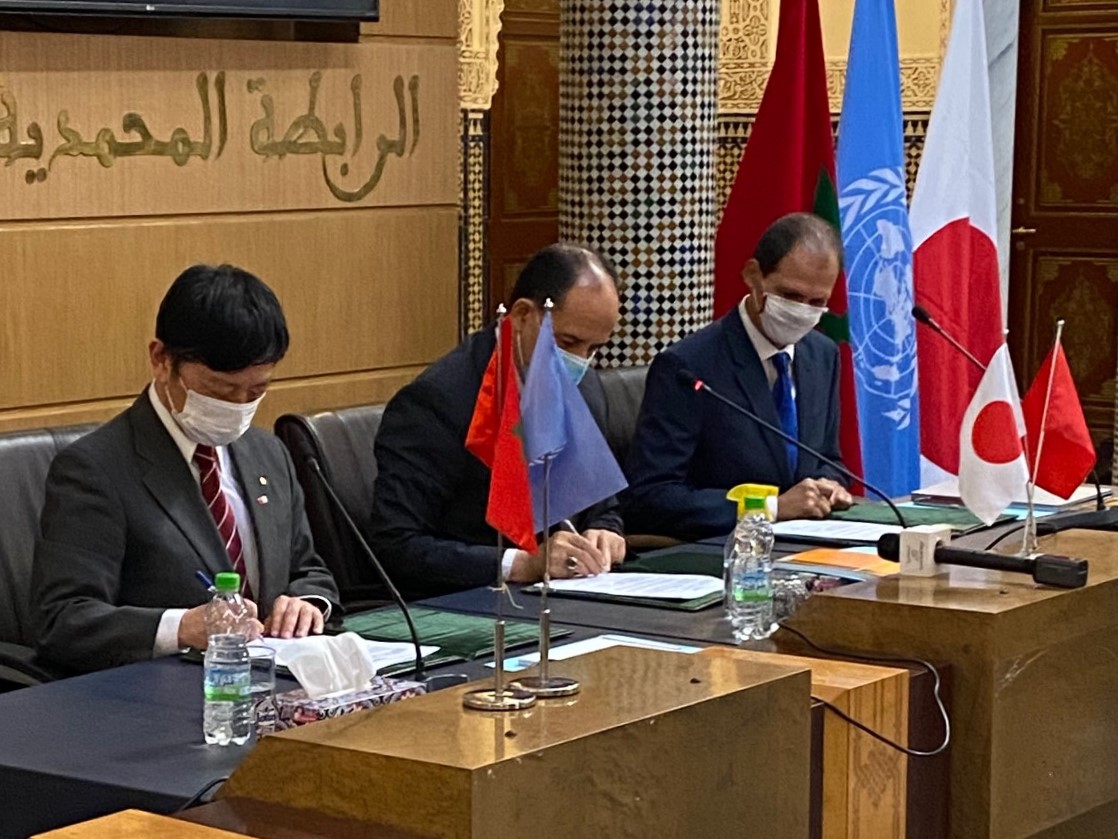 Cérémonie de signature du Projet en partenariat avec le PNUD et la Rabita Mohammadia des Oulamas、 (le 19 novembre 2020)